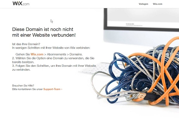 Screenshot des Wix Website-Baukastens